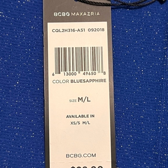 Bcbg MAXAZRIA metallic blue sapphire leggings. M/L. NWT - Picture 4 of 4